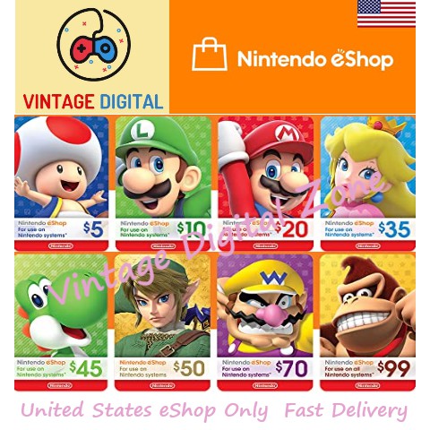 Nintendo Switch EShop Prepaid Card 10 20 25 30 35 50 USD