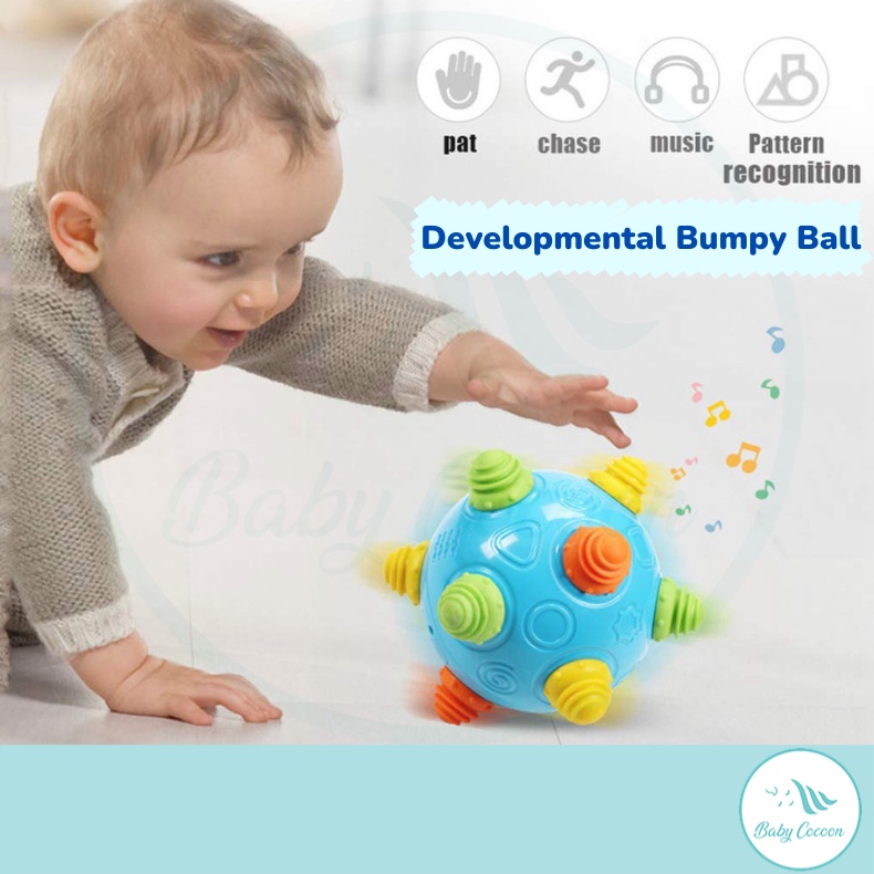 Music Shake Dancing Ball Toy Developmental Bumpy Ball Sensory Soft Toy 