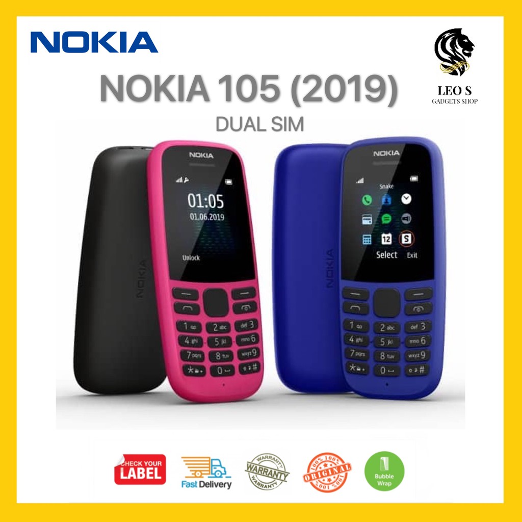 Nokia 105-2019 Dual Sim Black (TA-1174) : : Electrónica