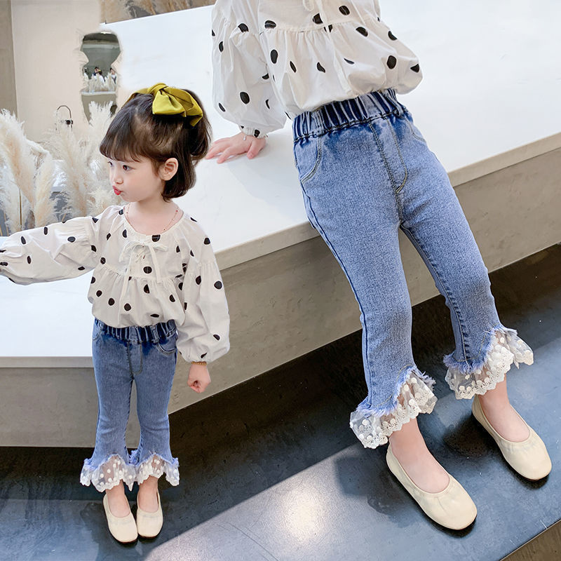 Girls Denim Wide Leg Pants Korean Jeans for Kids Girls Version Large  Children's Loose Straight Casual Pants for Girls 12 to 15 Aesthetic 8 to 16  Years Old