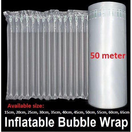 50m Inflatable Air Bubble Wrap Air Packaging Protective Bubble
