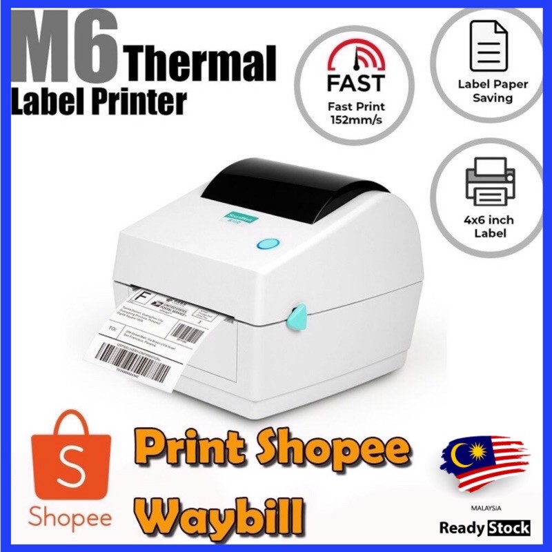 Thermal Printer (Bluetooth/ USB) A6 Waybill Label, Sticker Label for Shopee