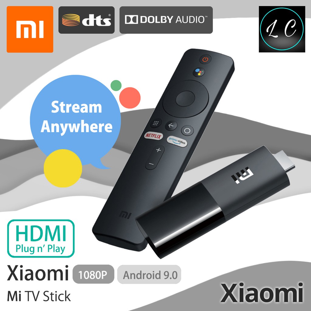 Xiaomi Mi TV Stick Android 9.0 Smart TV Dongle Chromecast HD Dolby DTS