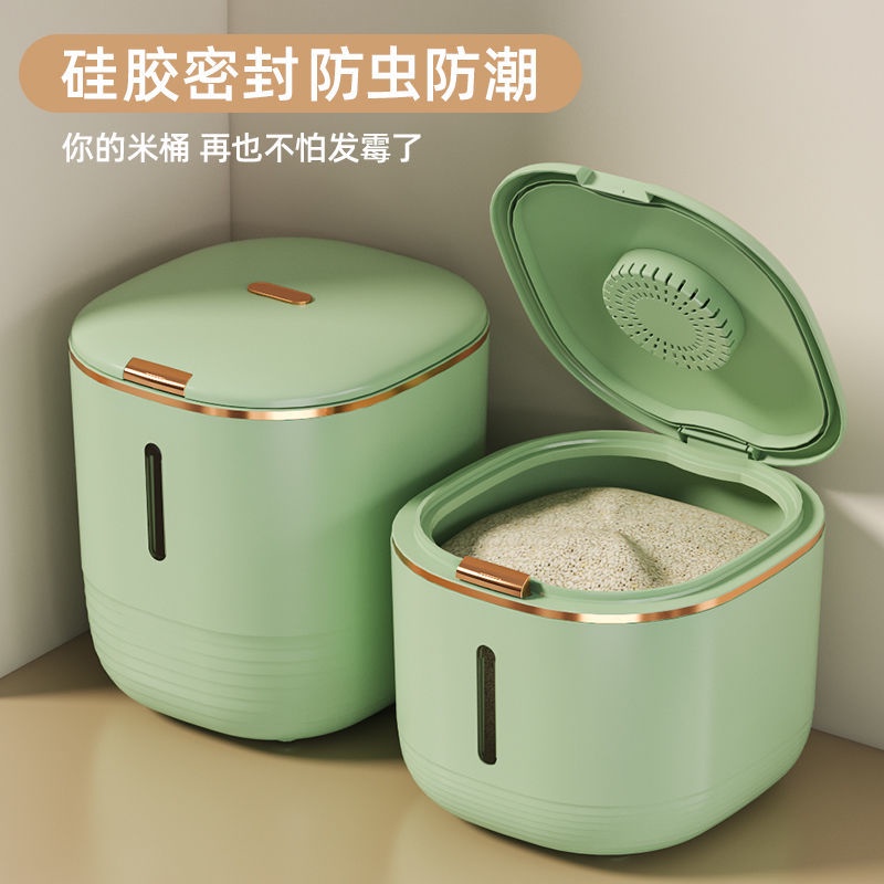 Storage Bottles Push Pull Rice Bucket Insect Proof Moisture Proof