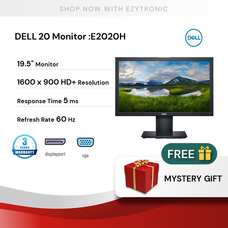 Monitor Dell 20 E2020H 19.5 Pulgadas HD VGA Displayport - PCSYSTEM