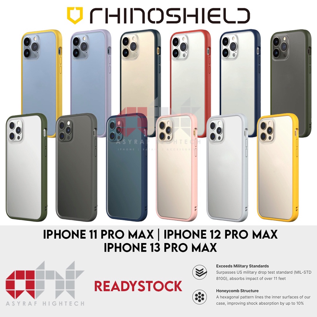 RhinoShield iPhone 12 / iPhone 12 Pro Case MOD NX with Rim, Button, Frame,  Clear Back Plate Mint Green