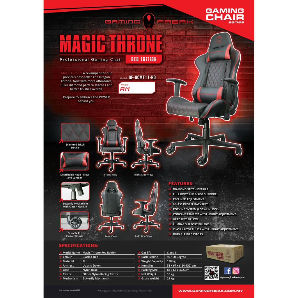 Gaming Freak MAGIC THRONE RED EDITION Professional Gaming Chair