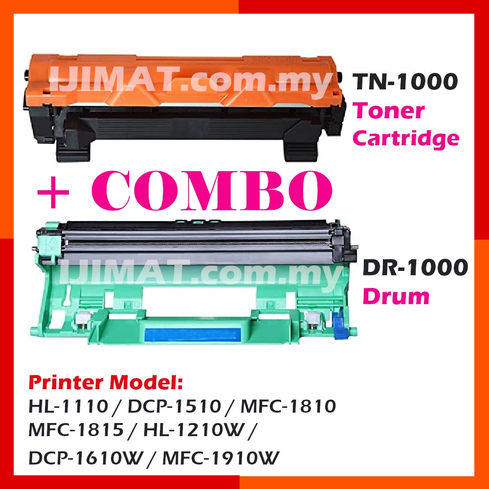 4x Compatible Drum DR-1000 DR1000 DR 1000 Compatible Toner TN1000 TN-1000  TN 1000 For Brother LaserJet MFC 1810 MFC-1810 MFC 1815 MFC-1815 MFC 1910W  MFC-1910W DCP 1510 DCP-1510 DCP 1610W DCP-1610W HL