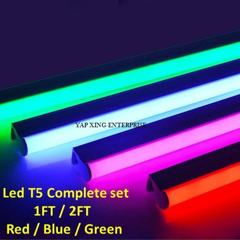 T5 LED TUBE LIGHT COLOUR RED BLUE GREEN 2FT 1FT Shopee