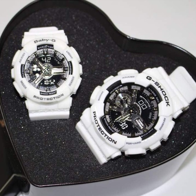 CASIO G SHOCK WATCHES COUPLE SET BLACK WHITE Shopee Malaysia