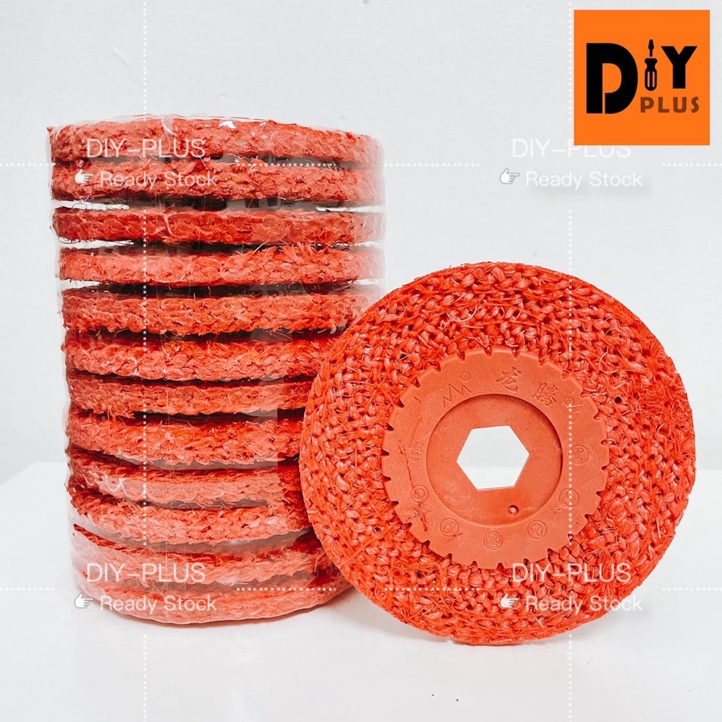 1 piece 4/100mm Sisal Buffing Wheel Non-woven Polishing Disc for