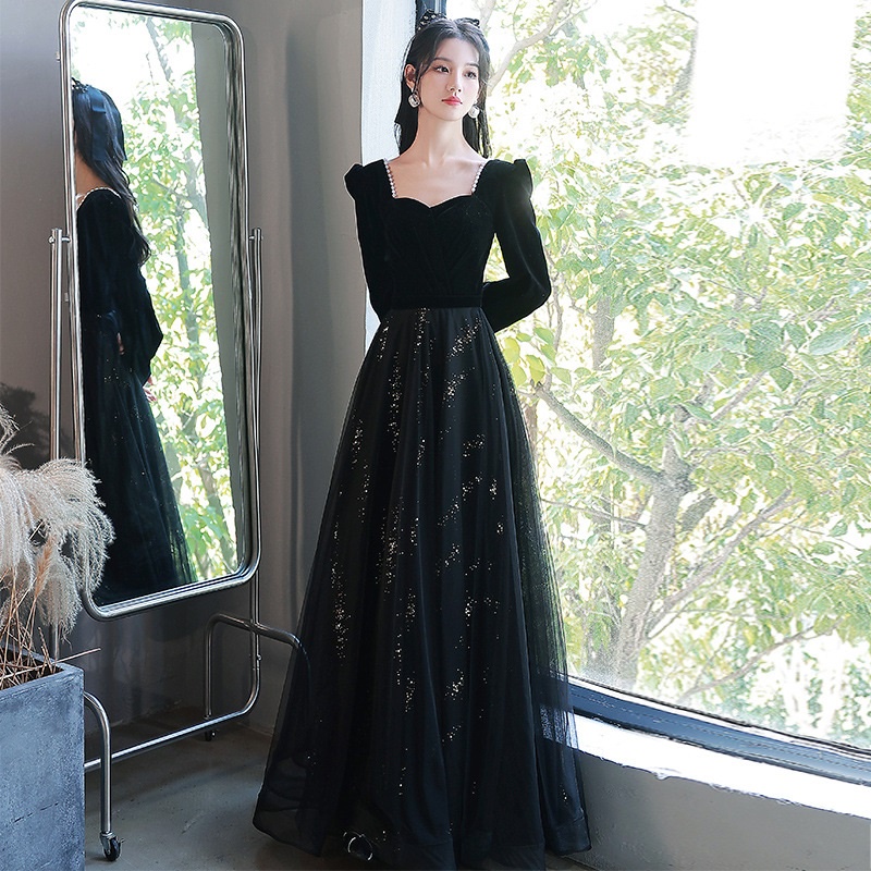 Black long hotsell dinner dress