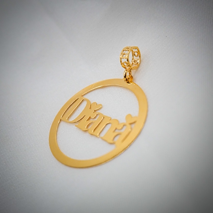 Custom gold logo on sale pendant