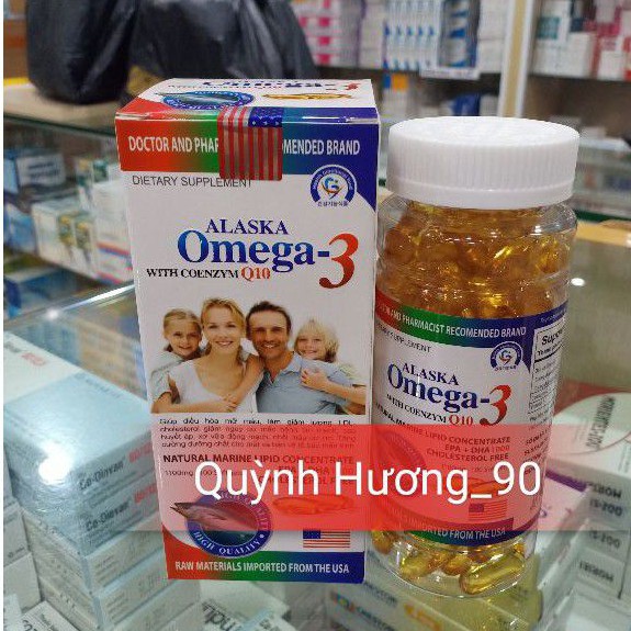 Alaska OMEGA 3 fish oil tablets with Coenzym Q10 white bottles 100