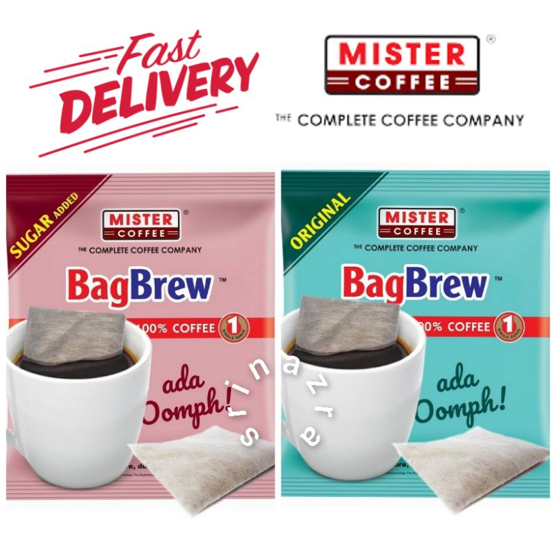 [READY STOCK] Mister Coffee Bag Brew BagBrew 100% Instant Coffee Kopi  Bancuh Sugar Added Original