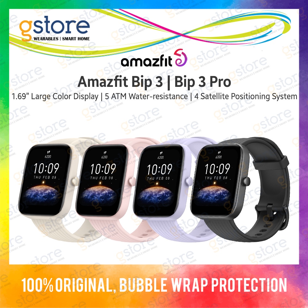 Amazfit Bip 3 Pro Smart Watch for Android iPhone, 4 Satellite Positioning  Systems, 1.69 Color Display, 14-Day Battery Life, 60+ Sports Modes, Blood