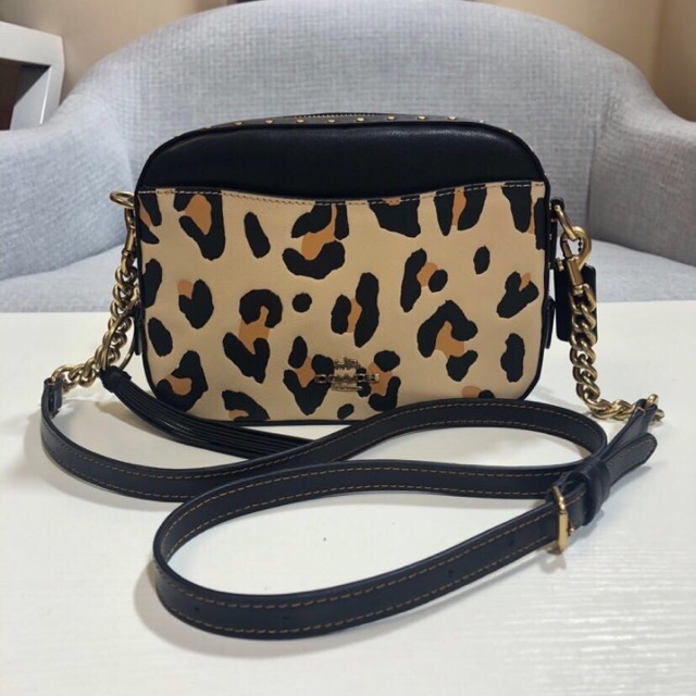 Coach leopard discount print camera bag