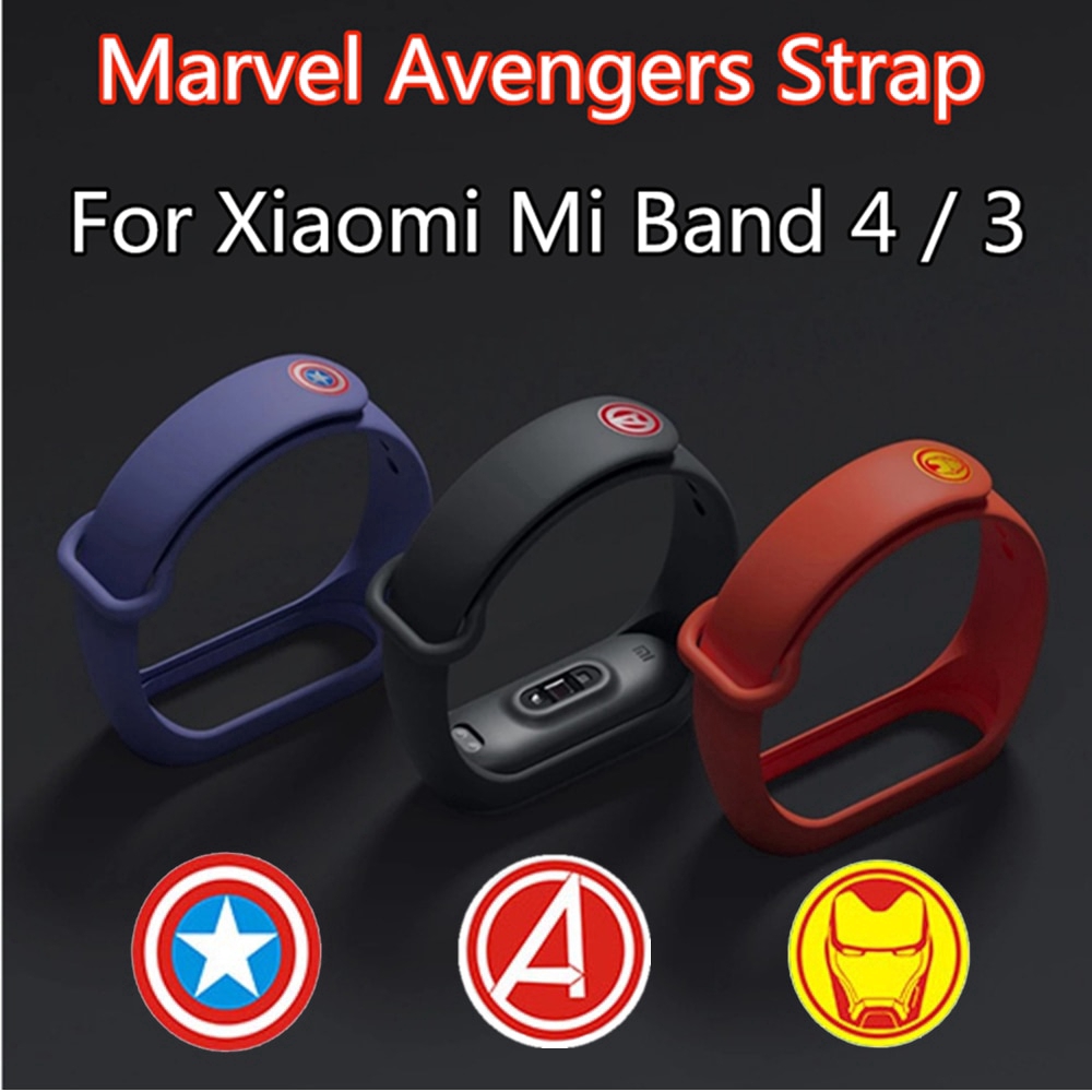 3 styles New Marvel Avengers Bracelet For Mi Band 4 Strap For