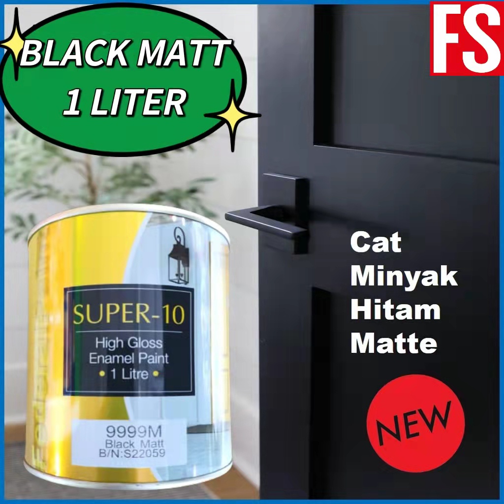 1LITRE ( BLACK MATTE ) MATT BLACK HEAVY DUTY / PAINT FOR WOOD AND METAL /  1L