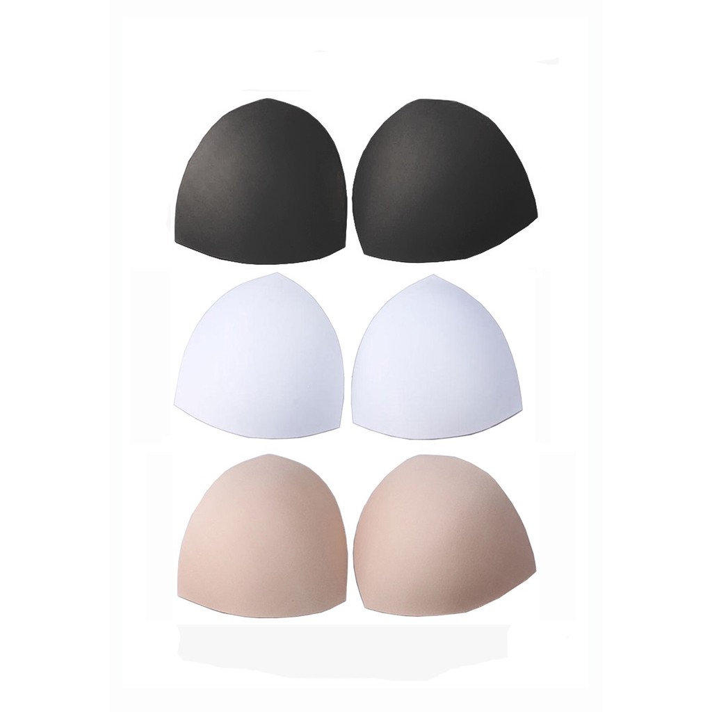 3 Pairs Triangle Bra Inserts Pads Removable Bra Cups Inserts Replacement  Pads Sponge Women for Sports Black 