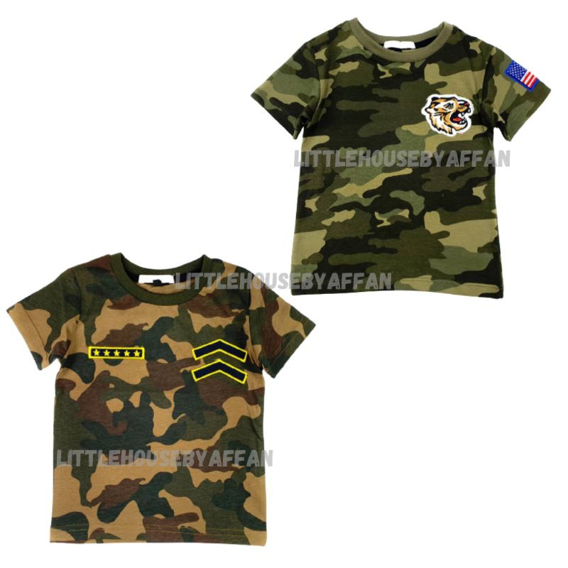 H M KIDS ARMY T SHIRT 1 6y Shopee Malaysia