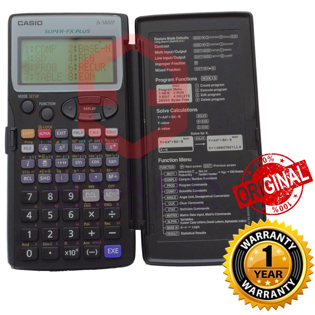 CASIO FX 5800P PROGRAM CALCULATOR WITH SURVEY PROGRAM Shopee