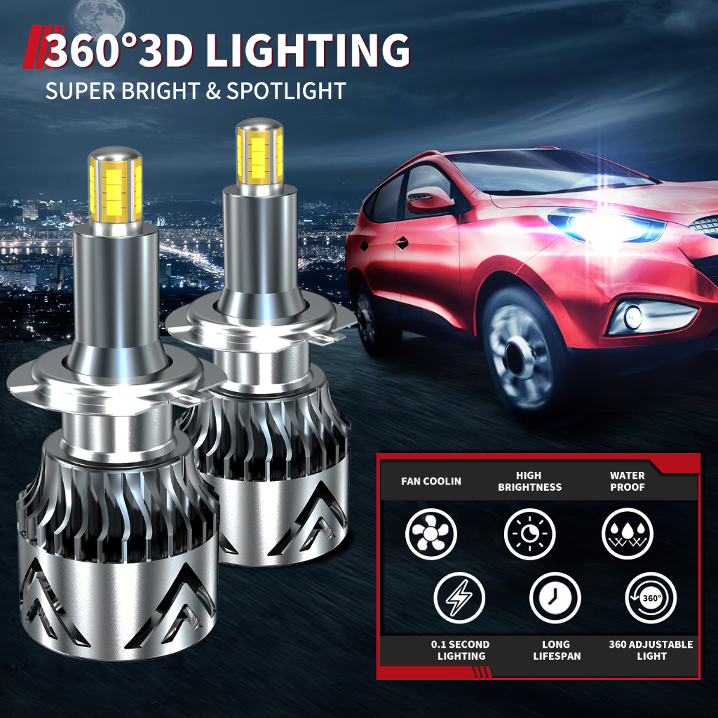 Mini 15000lm 9005 9006 LED H7 LED Headlight Bulb Auto High Low H11