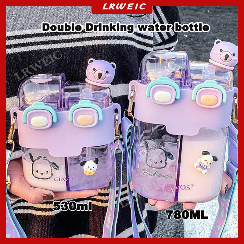 Cute Bear Cup With Straw for Hot Drinks 530ml Kawaii Thermo 