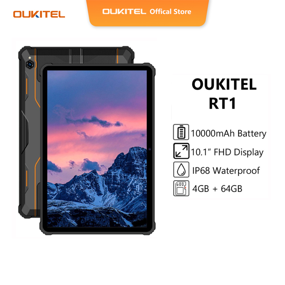 OUKITEL RT1 IP68/69K 10000mAh Battery Rugged Tablet 10.1'' FHD+ Display  4GB+64GB Octa Core Android 4G Phone Tablet PC