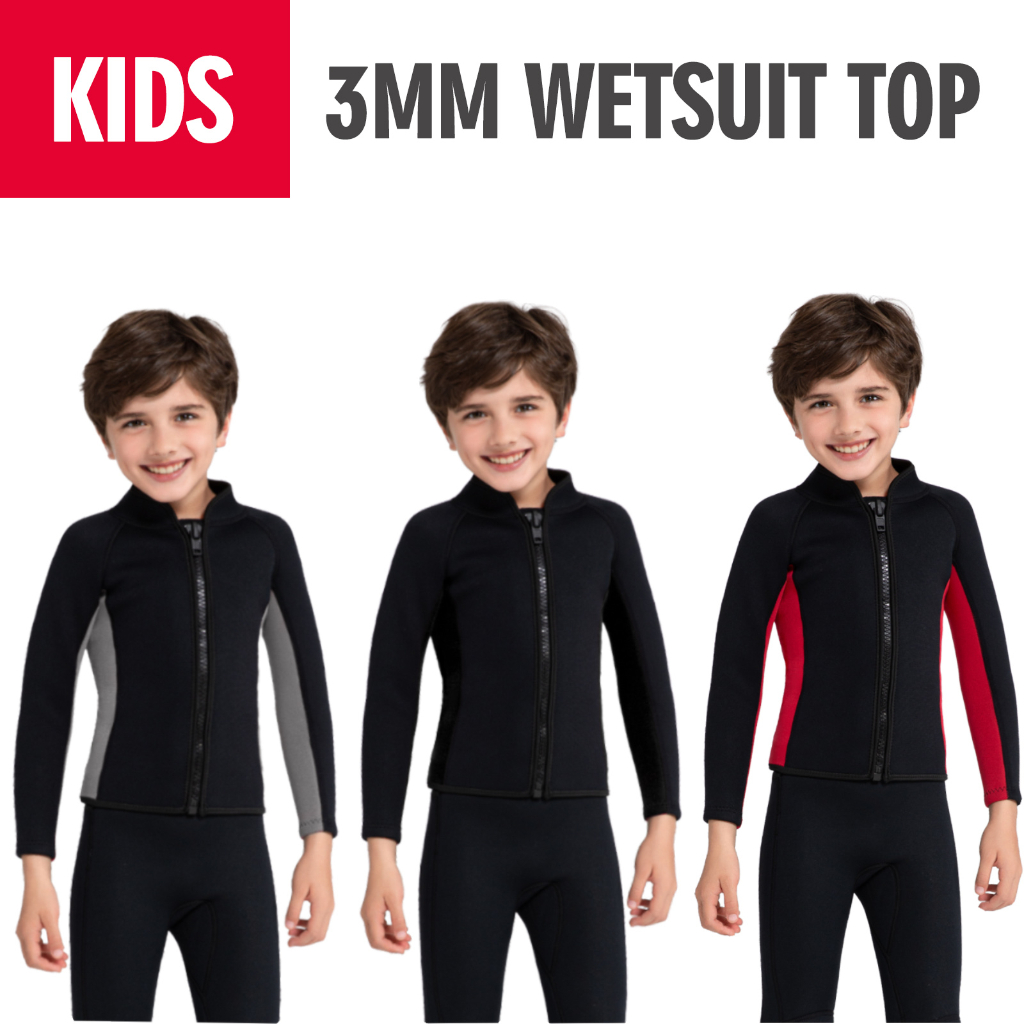REALON Wetsuit Top Men 3mm Neoprene Womens Kids Jacket Long