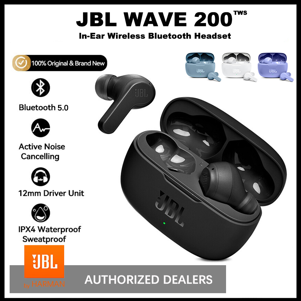 Black JBL Wave 200 Wireless Earbuds (TWS) with Mic,20 Hours