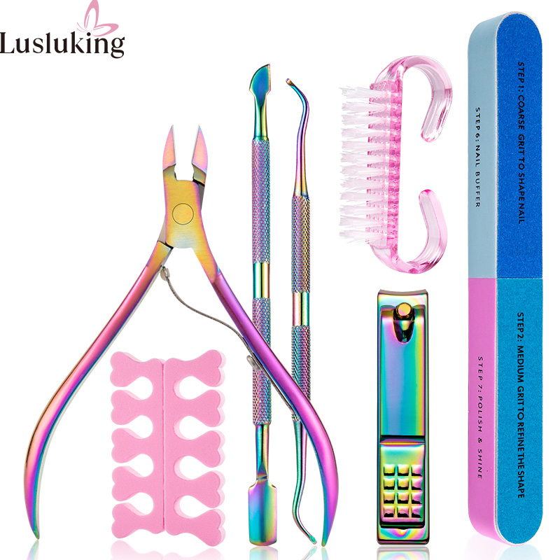 2pcs/set Titanium Coated Stainless Steel Cuticle Nippers & Nail Clippers,  Portable And Practical Manicure Set