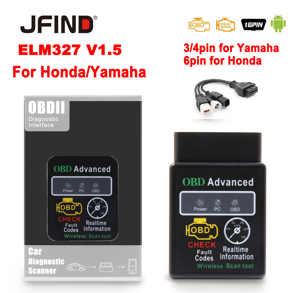 Fault code scanner diagnostic OBD2 tool for Yamaha 3 and 4 pin motorcy
