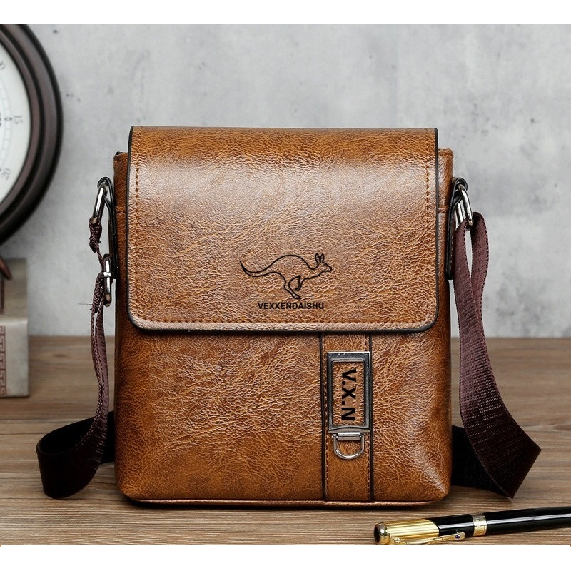 Men Business Leather Bag Casual Messenger Beg Sling Beg Shoulder Phone Bags 391