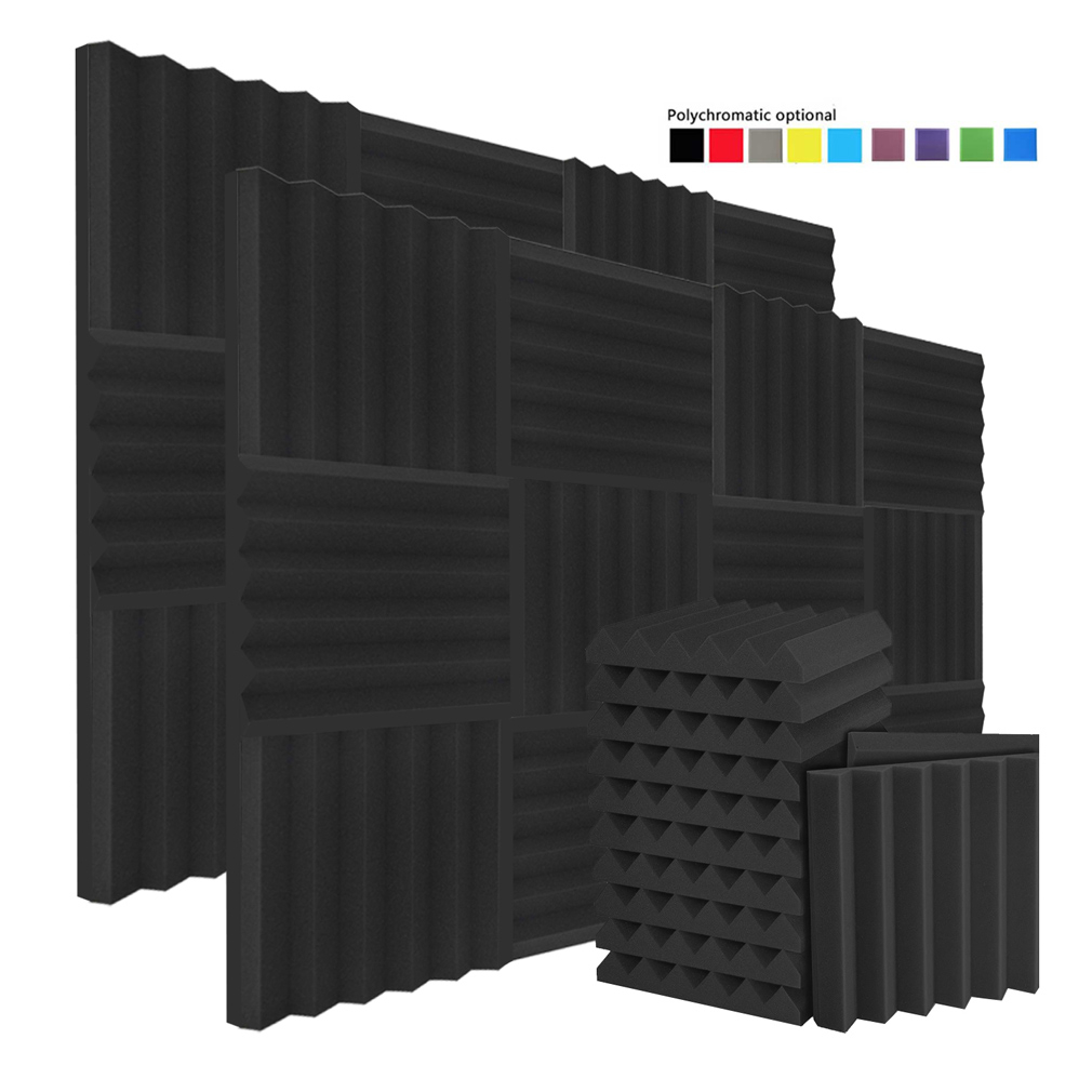 72 Pack Acoustic Panels for Walls, 1 x 12 x 12 Wedge Sound Absorbing,  Foam Noise Canceling for Studio Recording, Home Office