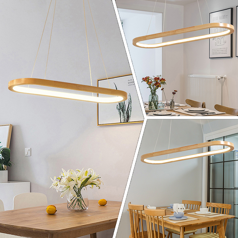 Wood led store pendant light