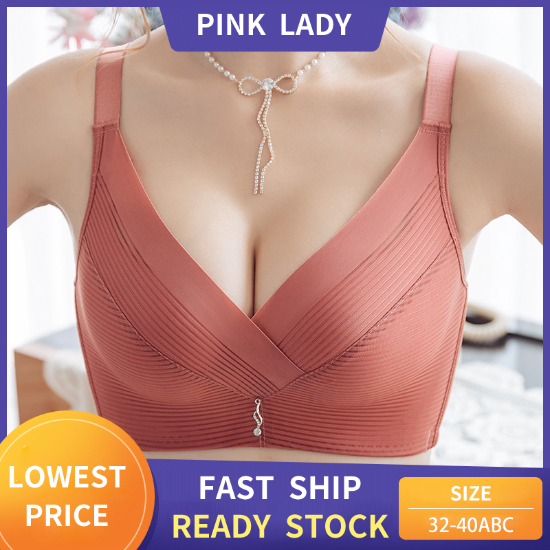 READY STOCK】32-40ABC Sexy Push Up lingerie Wire Free Bras for Women Wide  Straps Underwear