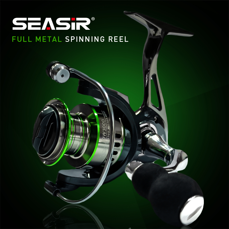 SEASIR Fishing Reel DW1000-7000 14+1 BB All-Metal Spinning Reel Saltwater  Reel Metal Spool Fishing Wheel (Max Drag 15kg)