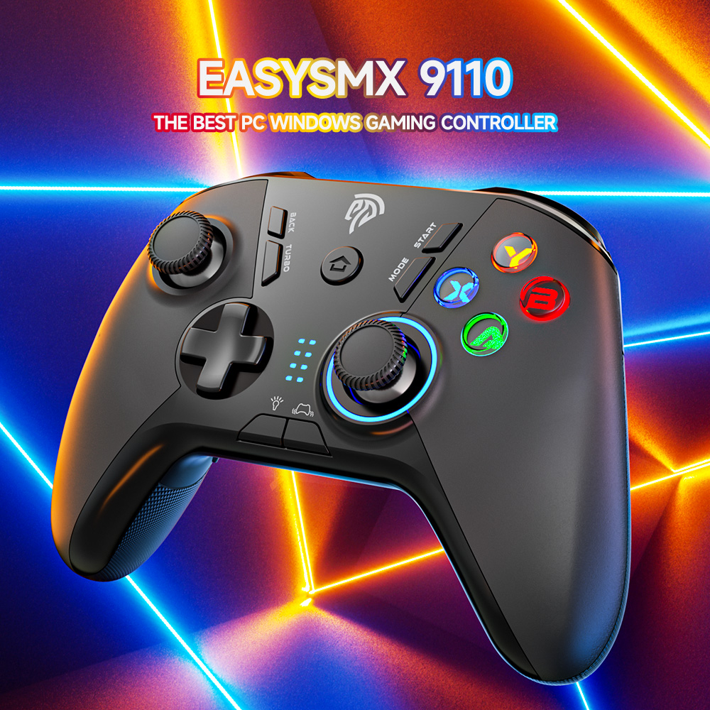 EasySMX PC Wireless Controller, Gaming Controller for  Computer,Laptop,PS3,Android TV BOX, Nintendo Switch and Tesla with Turbo,  Dual Vibration and 4