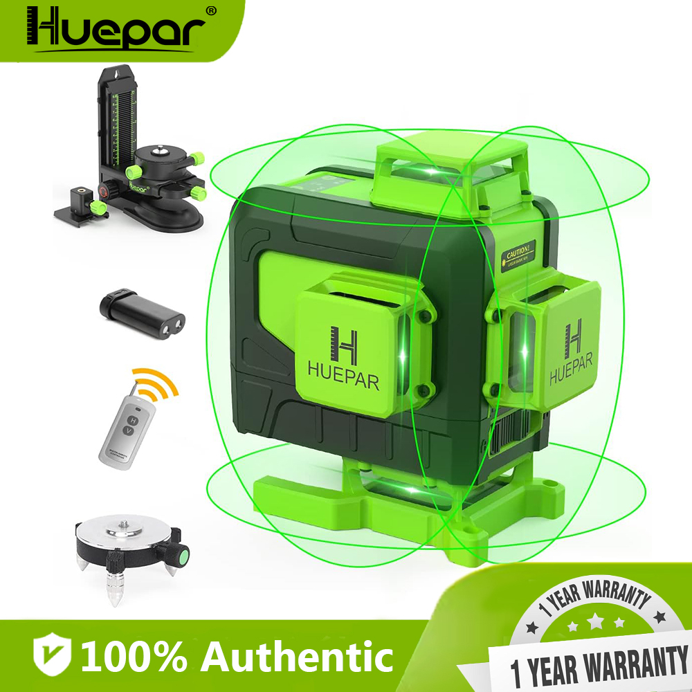 Huepar 16 lines 4D Cross Line Laser Level Multifunction&Remote  Control+Receiver