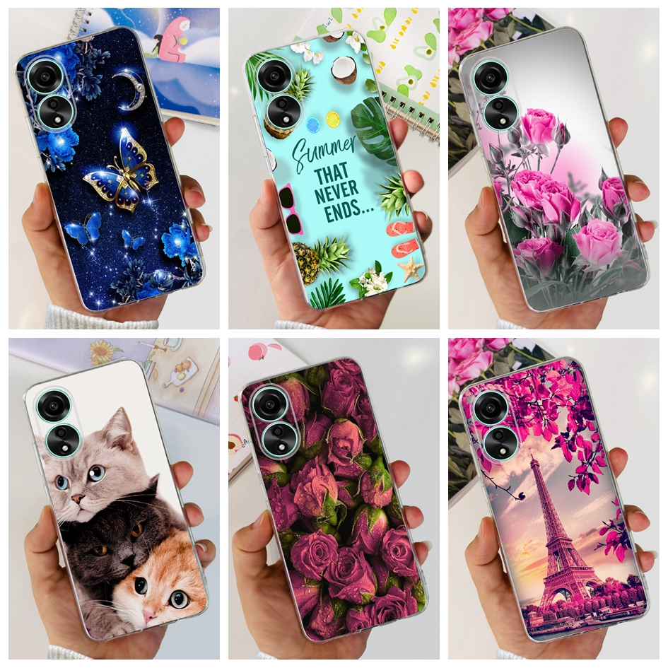 Funda for OPPO A78 4G Case CPH2565 Cute Cartoon Soft Silicone Protective  Phone Shell for Oppo