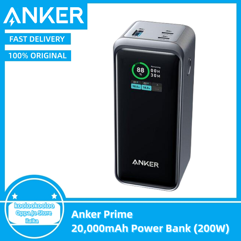 Anker Prime 20,000mAh Power Bank (200W) Type-C USB For MB Pro/Air , IP  14/13/12/Pro/Mini