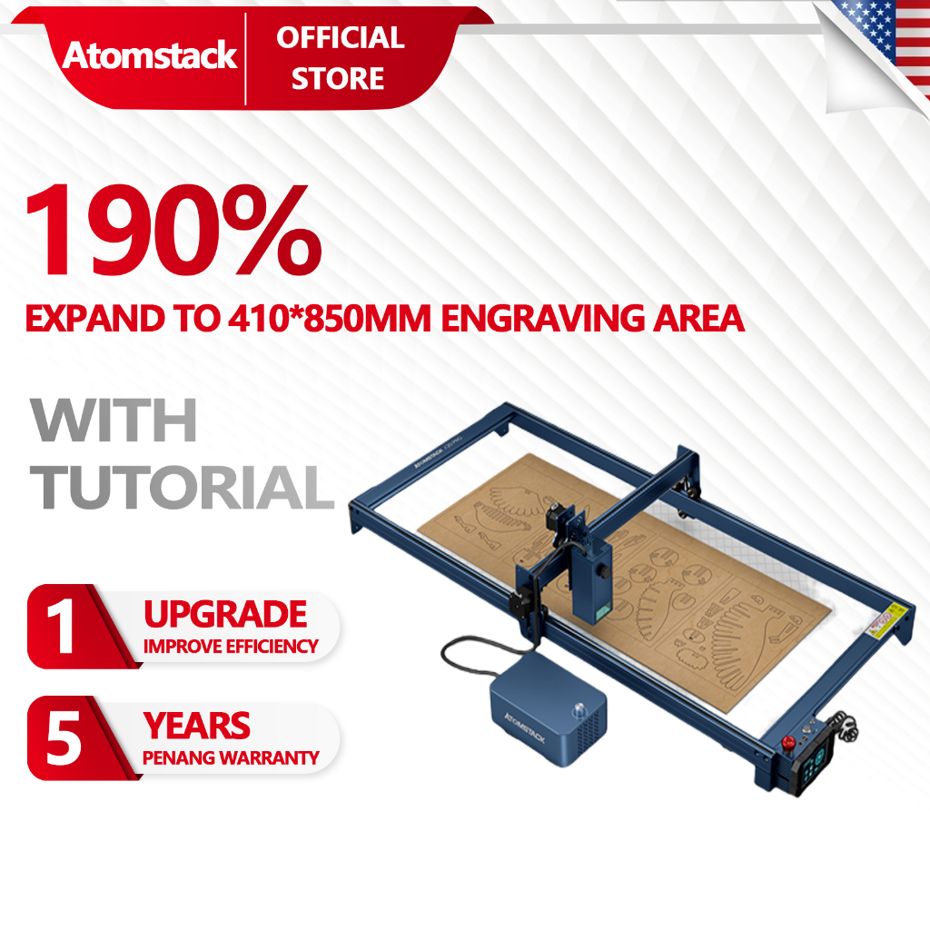 AtomStack Laser Engraver Engraving Area Extension Kit 850x400mm for Laser  Engraver and Cutter