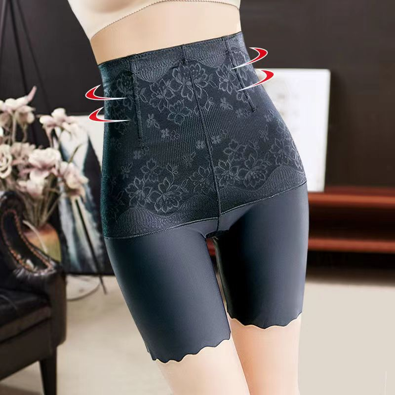 Ice Silk Seamless Lace High-waist Safety Panties For Ladies Abdomen Leggings