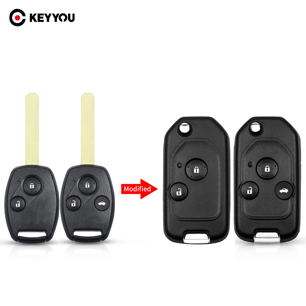 KEYYOU Folding Flip Smart Remote Car Key Shell Case For Vauxhall