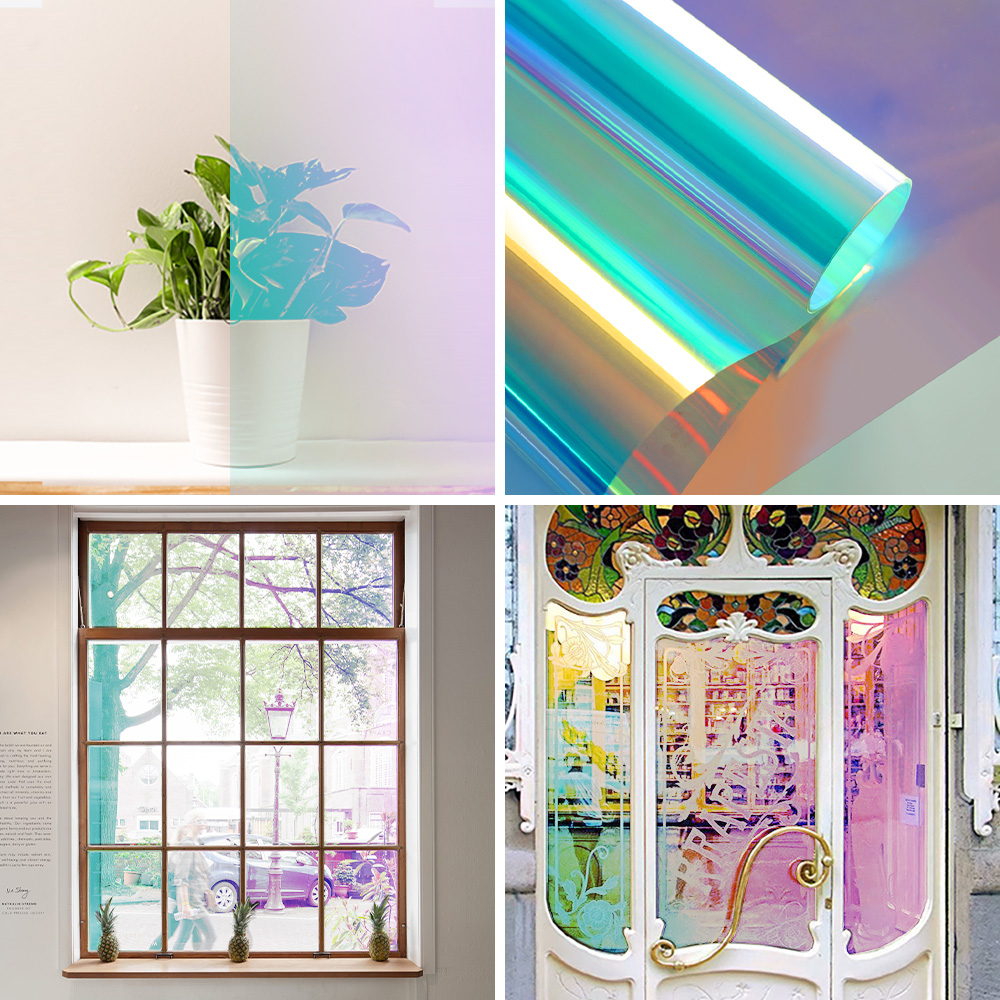 Clear Window Film Iridescent Window Dichroic Film Decorative Glass Sticker  