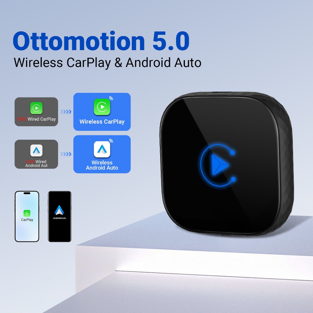 OTTOCAST Play2Video Wireless Android Auto CarPlay Adapter for   Netflix Video Player TV Box Spotify Car Accessories