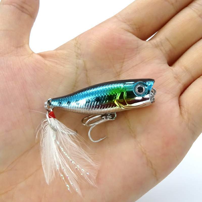 10PCS Lot 4cm/3.2g Fishing Hard Bait Topwater Popper Lure Bass