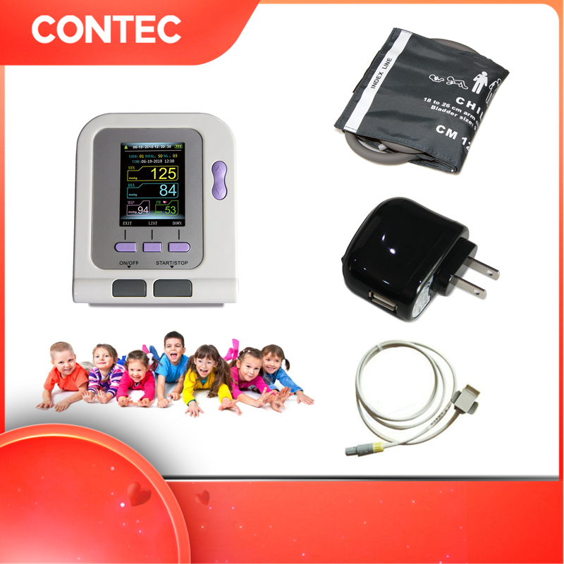 Child/Kids Digital Blood Pressure Monitor Upper Arm NIBP+Software+SPO2  probe CE