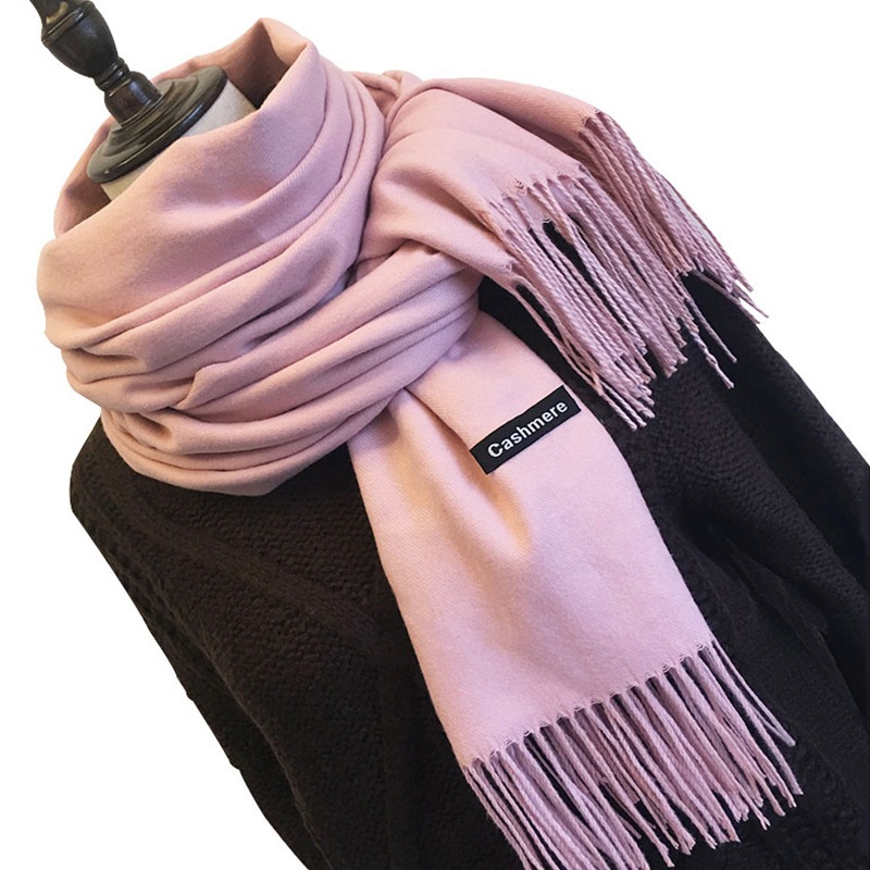 Solid color cashmere scarf popular in autumn and winter 2023